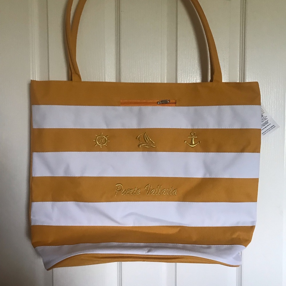 GIANT tote with zipper “Puerta Villarta”travel bag with zipper.